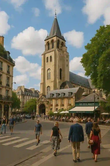 Façade de l’église Saint-Sulpice dans le 6e arrondissement de Paris